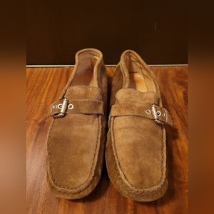Fieramosca & Co ITALY Tan Leather Suede Vintage Driving Buckle Loafer Size 7
